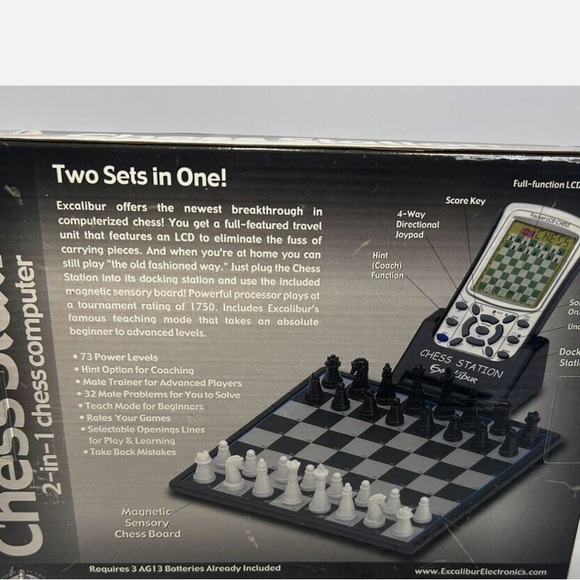 Excalibur electronic Chess Station 2 in 1 Chess Computer Game - Picture 6 of 7